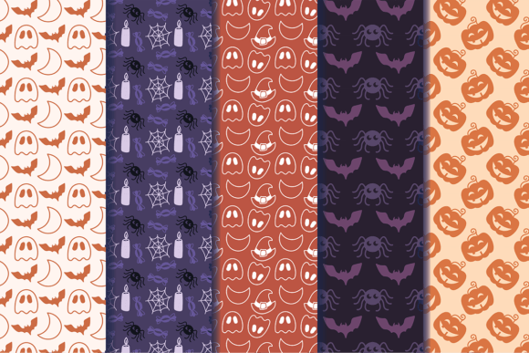 Halloween Seamless Pattern Set Halloween Seamless Pattern Set