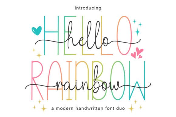 Hello Rainbow Duo Font Hello Rainbow Duo Font