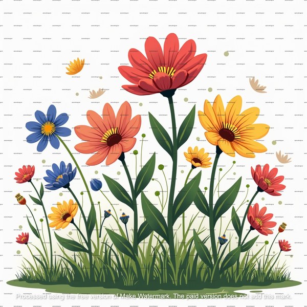 14 Wildflower Clipart PNGs, Watercolor Flowerbed Digital Download, Printable Wild Flowers, Transparent PNG for Paper Crafts & Journals