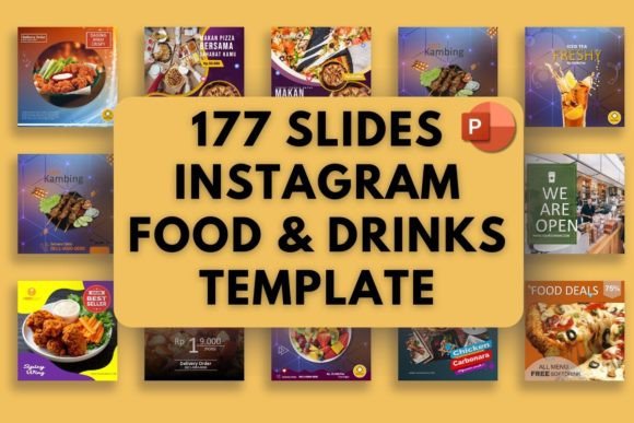 177 Instagram Food and Drinks powerpoint Templates