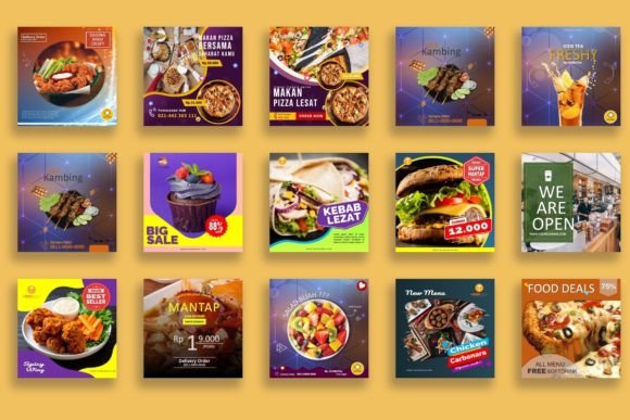 177 Instagram Food and Drinks powerpoint Templates