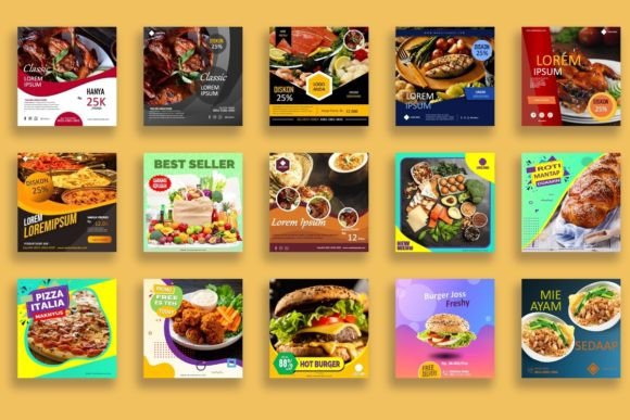 177 Instagram Food and Drinks powerpoint Templates