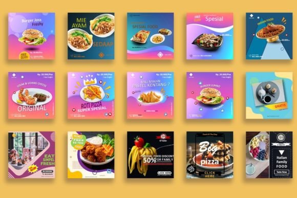 177 Instagram Food and Drinks powerpoint Templates