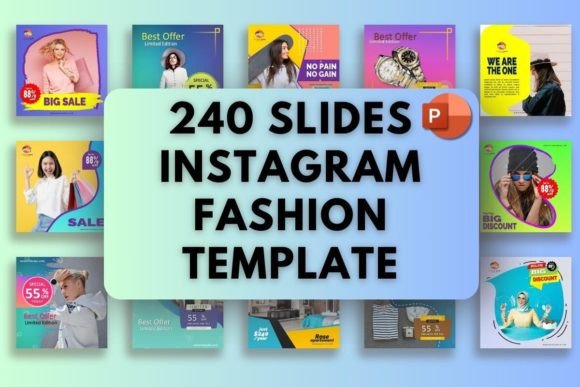 240 Editable Instagram Fashion powerpoint Templates