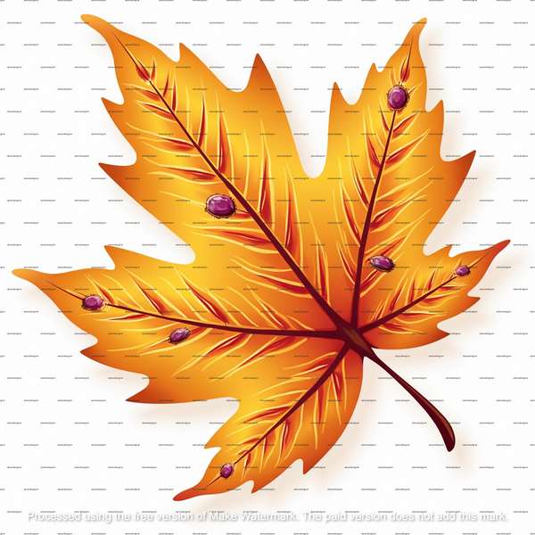 10 Autumn Leaves Clipart, Jeweled Fall Watercolor Leaves, Printable Clipart png, Digital Download for Crafts, Scrapbooking, Junk Journals