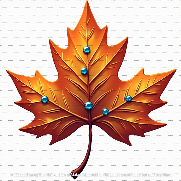 10 Autumn Leaves Clipart, Jeweled Fall Watercolor Leaves, Printable Clipart png, Digital Download for Crafts, Scrapbooking, Junk Journals