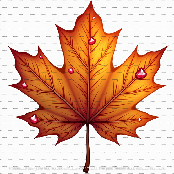 10 Autumn Leaves Clipart, Jeweled Fall Watercolor Leaves, Printable Clipart png, Digital Download for Crafts, Scrapbooking, Junk Journals