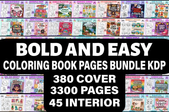 Bold and easy coloring book bundle