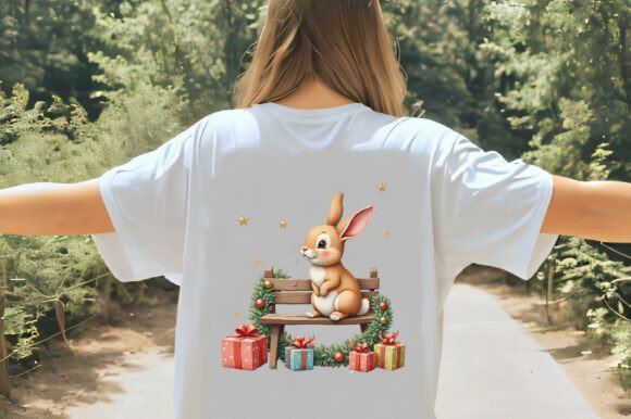 Christmas Bunny Garden Cliparts Bundle