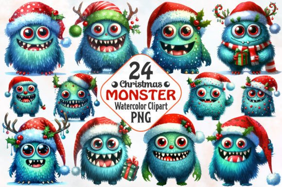 Christmas Monster Sublimation ClipArt