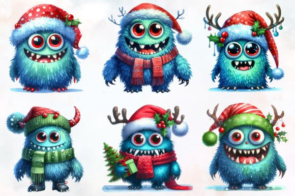 Christmas Monster Sublimation ClipArt