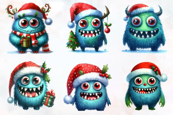Christmas Monster Sublimation ClipArt