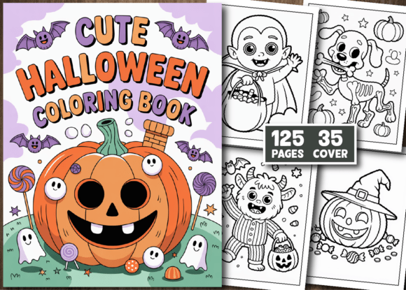 Cute Halloween Coloring Book for Kids