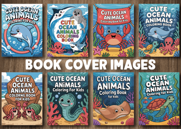 Cute Ocean Animals Coloring Book
