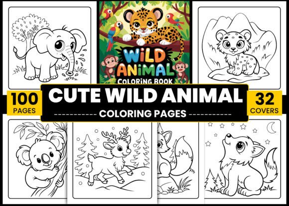 Cute Wild Animal Coloring Pages for Kids