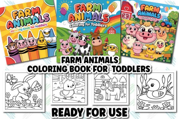 Farm Animals Coloring Book for Toddlers