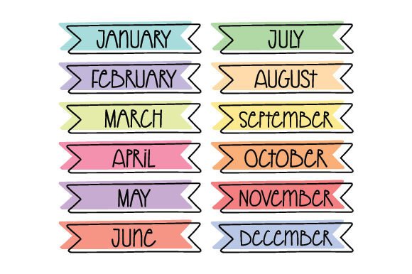 Months Planner Stickers design