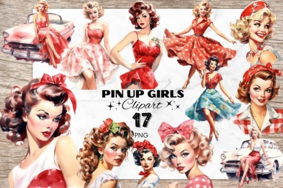 Pin Up Girls, Pinup Vintage Cliparts