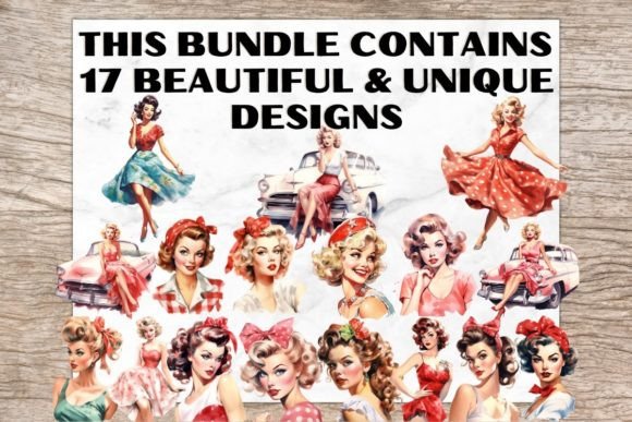 Pin Up Girls, Pinup Vintage Cliparts