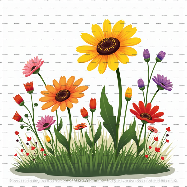 14 Wildflower Clipart PNGs, Watercolor Flowerbed Digital Download, Printable Wild Flowers, Transparent PNG for Paper Crafts & Journals